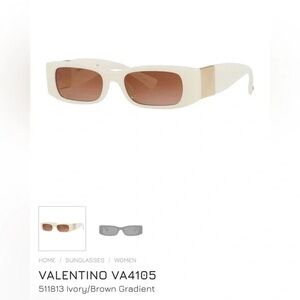 Valentino Women's Ivory Sunglasses with Brown Gradient Lenses
